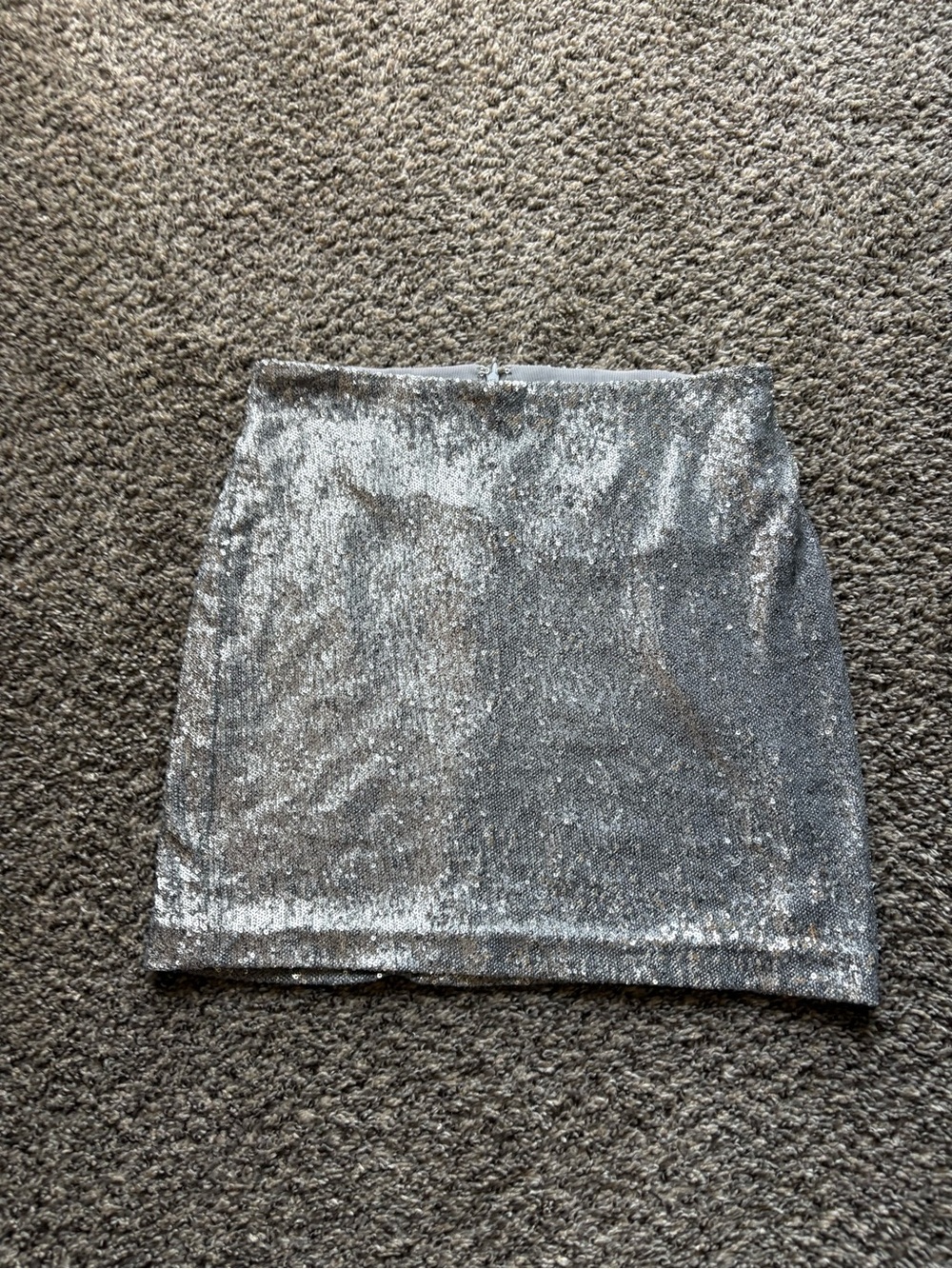 Sequin Mini Skirt - Silver